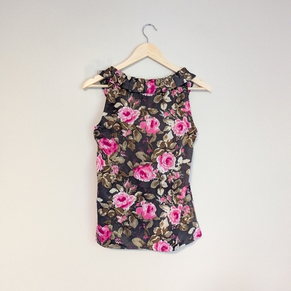 LOFT Rose Satin Ruffle Tank - Picture 4 of 4